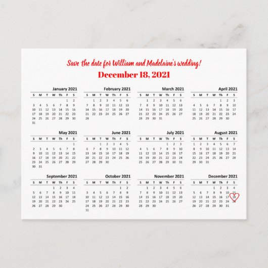 2021 Agenda Opslaan als startpunt Aankondigingskaart (Voorkant)