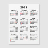 2021 Agenda voor feestdagen van Janz 4x5 Magnet (Voorkant)