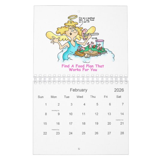 2021 Angel Midge - Diet Funny Cartoon Weight Loss Kalender (Feb 2026)