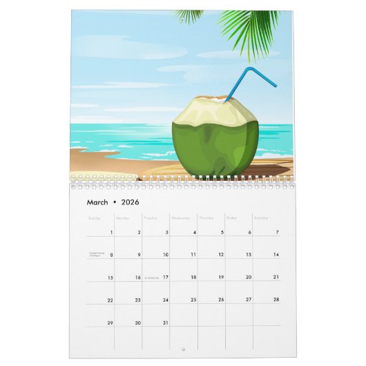 2021 Beach Summer Fun Calendar Kalender (Mar 2026)