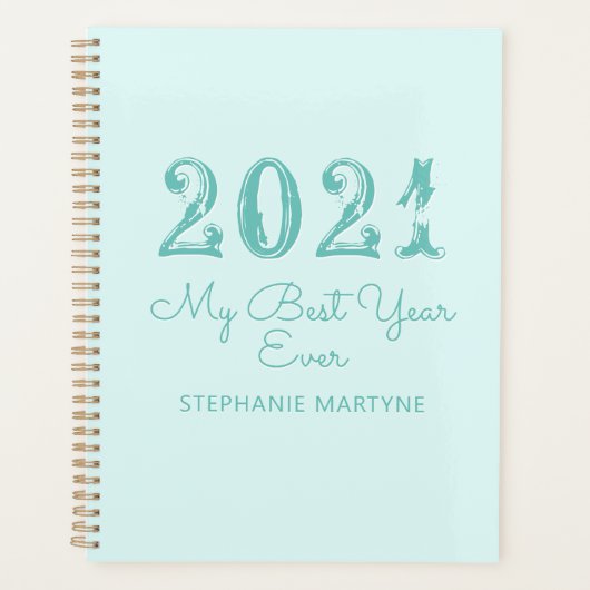 2021 beste jaar ooit gepersonaliseerde aqua planner (Voorkant)