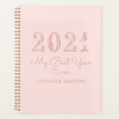2021 beste jaar ooit gepersonaliseerde Blush Pink Planner (Voorkant)