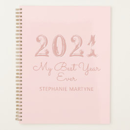 2021 beste jaar ooit gepersonaliseerde Blush Pink Planner