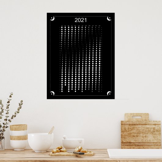 2021 - Black Moon Calendar Poster (Keuken)