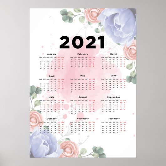 2021 Bloemencalender Poster (Voorkant)