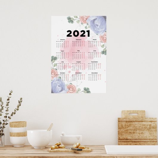 2021 Bloemencalender Poster (Keuken)