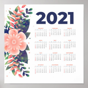 2021 Bloemencalender Poster