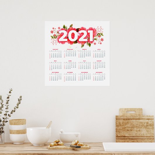 2021 Bloemencalender Poster (Keuken)