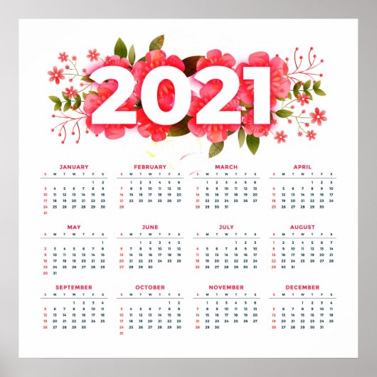 2021 Bloemencalender Poster (Voorkant)