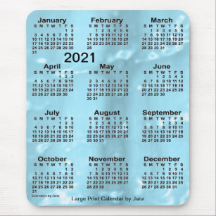 2021 Blue Water Large Print Calendar van Janz Muismat
