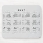2021 Calendar Simple Gray and Black Muismat (Voorkant)