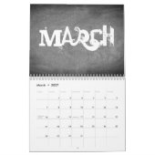 2021 Chalkboard Calendar Black and White Text Kalender (Mar 2027)