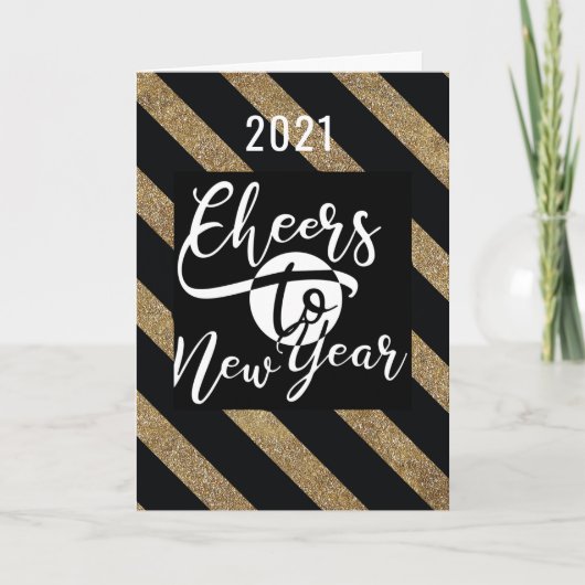 2021 Cheers tot nieuwjaar | Nieuwjaar Feestdagen Kaart (Voorkant)