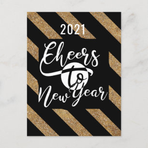 2021 Cheers tot nieuwjaar Nieuwjaar Feestdagenkaart