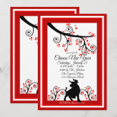 2021 Chinese Nieuwjaar Ox en Bloemenboom Kaart (Voorkant / Achterkant)