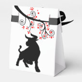 2021 Chinese Nieuwjaar Ox en Rode Bloesems Bedankdoosjes (Achterkant)