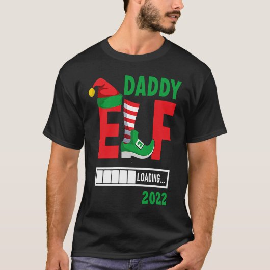2021 Christmas Pregnancy Announcement Daddy Elf 20 T-shirt (Voorkant)