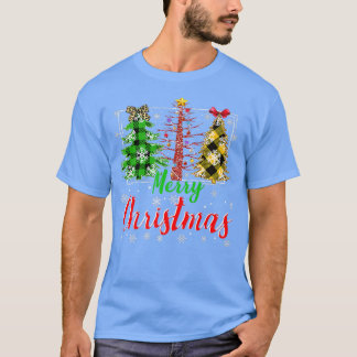 2021 Christmas Tree Buffalo Plaid Red Green Xmas L T-shirt