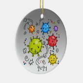 2021 Coronavirus Covid-19 virus Keramisch Ornament (Rechts)