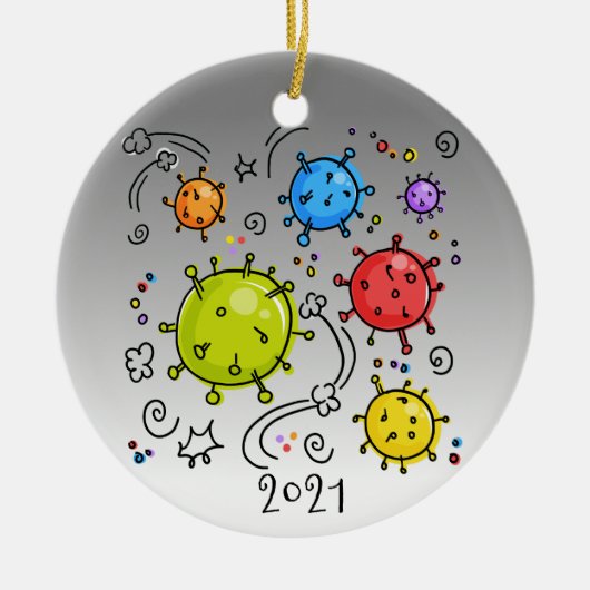2021 Coronavirus Covid-19 virus Keramisch Ornament (Voorkant)