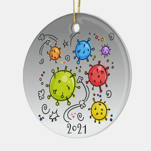 2021 Coronavirus Covid-19 virus Keramisch Ornament (Links)
