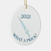 2021 Covid vaccin Wat een puinhoop Keramisch Ornament (Rechts)
