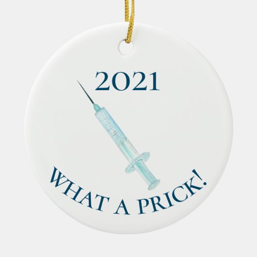 2021 Covid vaccin Wat een puinhoop Keramisch Ornament (Voorkant)
