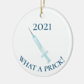 2021 Covid vaccin Wat een puinhoop Keramisch Ornament (Links)