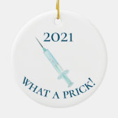 2021 Covid vaccin Wat een puinhoop Keramisch Ornament (Achterkant)