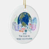 2021 Covid Year we waren gevaccineerd vaccin Keramisch Ornament (Rechts)