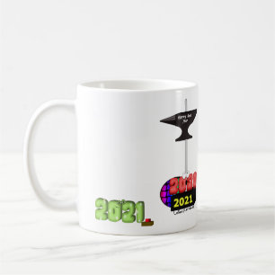 2021 Crushing 2020 met Happy New Year Anvil Koffiemok