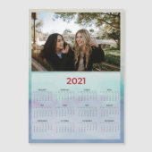 2021 Custom Blue Photo Magnetic Calendar (Voorkant)