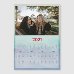 2021 Custom Blue Photo Magnetic Calendar