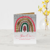 2021 CUSTOM-kerstregenbooggoud Glitter Glamour Kaart (Gele Bloem)