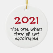 2021 de kerstboomversiering met het vaccin keramisch ornament (Voorkant)
