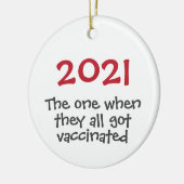 2021 de kerstboomversiering met het vaccin keramisch ornament (Links)