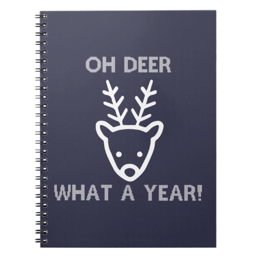 2021 Deer Head Oh, wat een jaar eind van het jaar Notitieboek (Voorkant)
