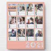 2021 Desktop Calendar Modern Photo Collage Fotoplaat (Voorkant)