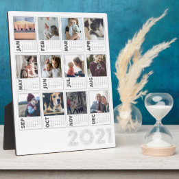 2021 Desktop Calendar Modern Photo Collage Fotoplaat