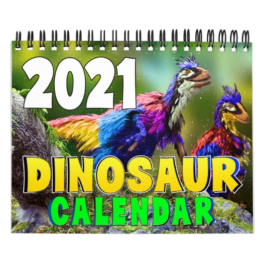 2021 DINOSAUR WERELDKALENDAR: Kinder agenda afdruk Kalender (Hoes)