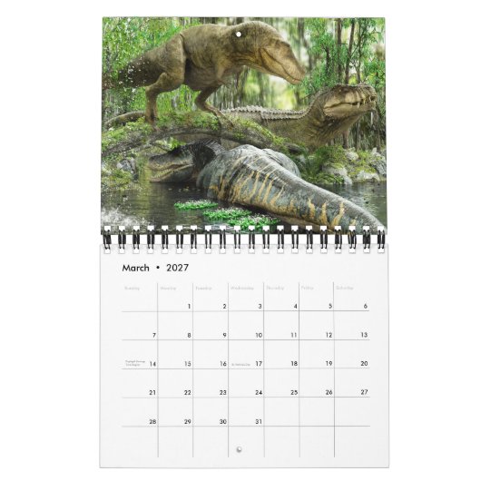 2021 DINOSAUR WERELDKALENDAR: Kinder agenda afdruk Kalender (Mar 2027)
