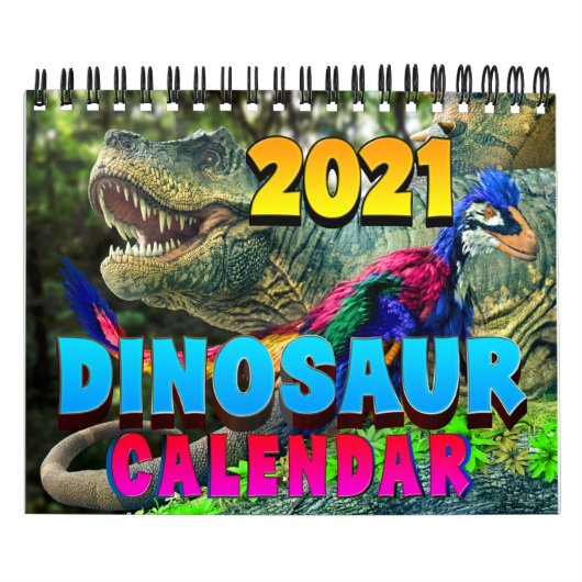 2021 DINOSAUR WERELDKALENDAR: Kinder agenda afdruk Kalender (Hoes)