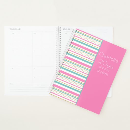 2021 Dromen & Plannen Goud Glitter Roze Gepersonal Planner (Display)