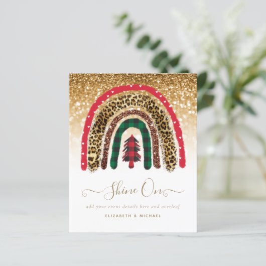 2021 Eigen kerstregenbooggouden glitter Glam (Staand voorkant)