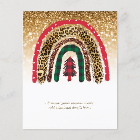 2021 Eigen kerstregenbooggouden glitter Glam (Achterkant)