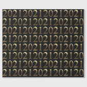 2021 Elegant Faux Golden Numbers Black en Gold Cadeaupapier (Vlak)