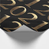 2021 Elegant Faux Golden Numbers Black en Gold Cadeaupapier (Hoek)