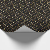 2021 Elegant Faux Golden Numbers Pattern Black Cadeaupapier (Hoek)