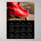 2021 Fancy Red Cowboy Boots-agenda Poster (Voorkant)