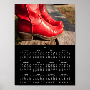 2021 Fancy Red Cowboy Boots-agenda Poster